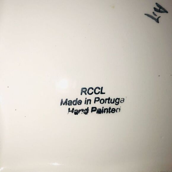 Vintage RCCL Hand Painted Floral Reticulated Square Plate W/Metal Wall Hanger - Picture 5 of 8